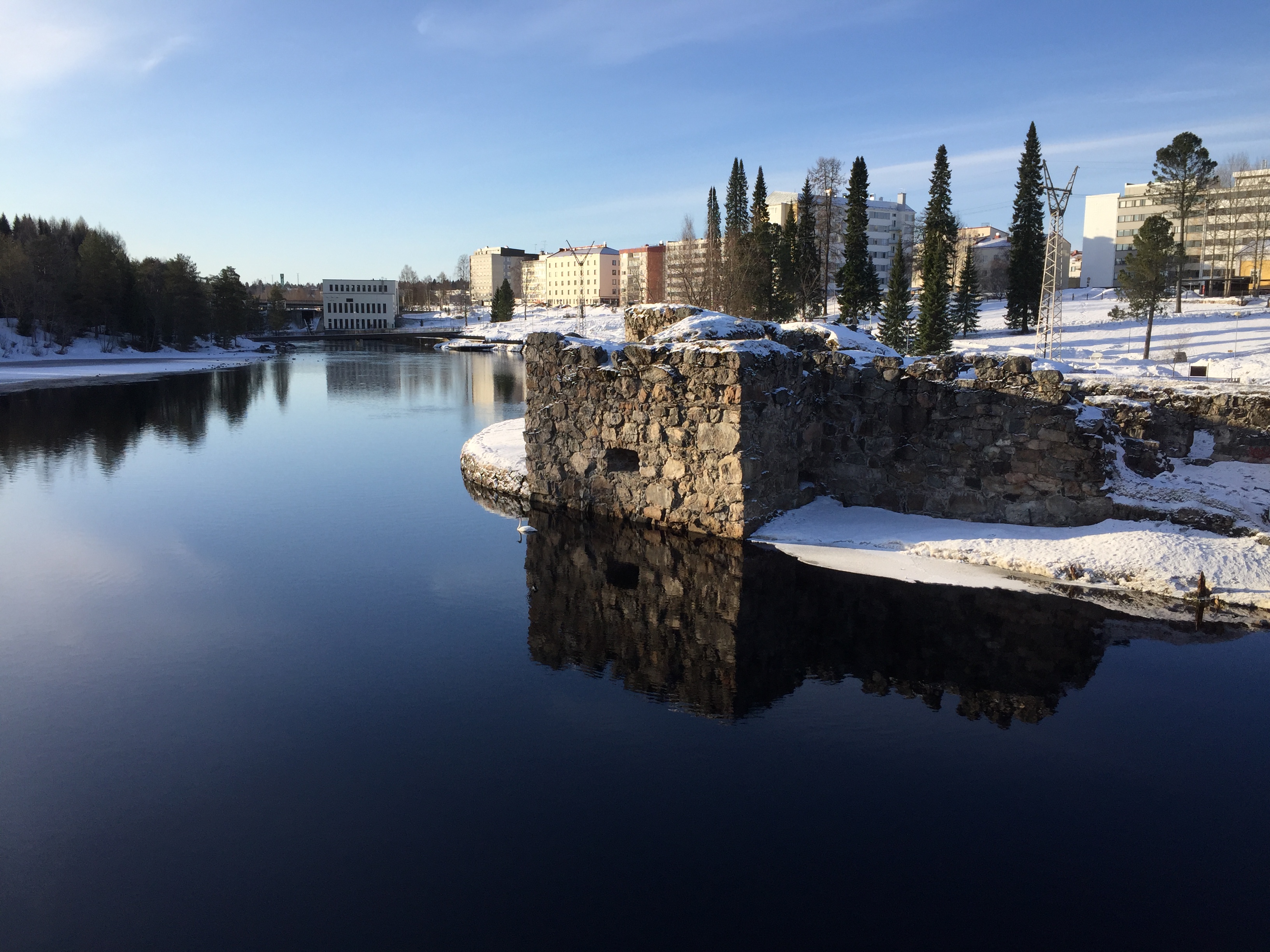 Castle Ruins in Kajaani by the river 