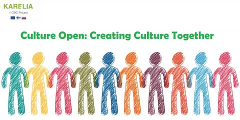 Culture Open Project Banner Image showing drawn figures holding hands with the text Culture Open Creating Culture Together